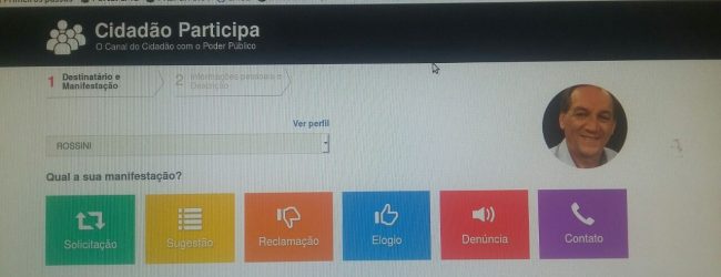 Rossini disponibiliza sistema online para internauta interagir de forma ágil com seu gabinete na Câmara