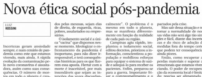 Nova ética social pós pandemia